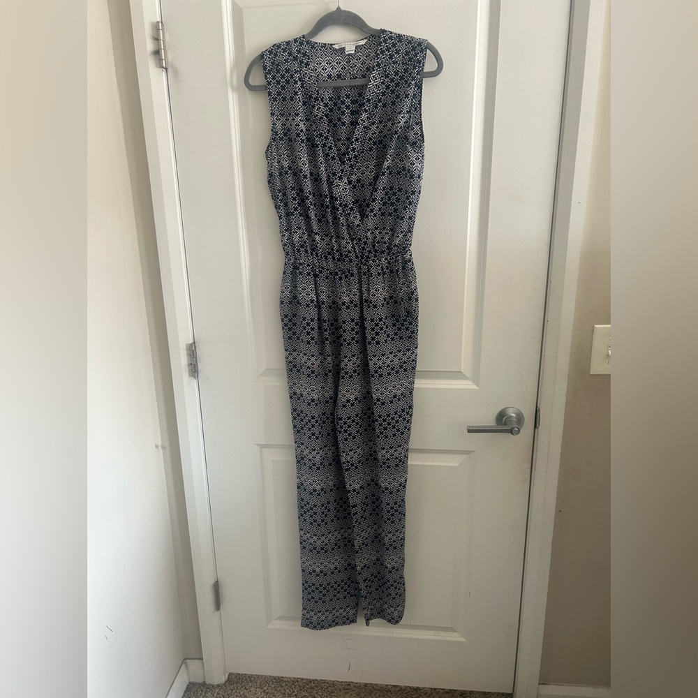 Diane Von Furstenberg Black and White Geometric Jumpsuit